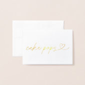 Foil Cake Pops Food Label Wedding Table Card Folie Kaarten (Voorkant met envelop)