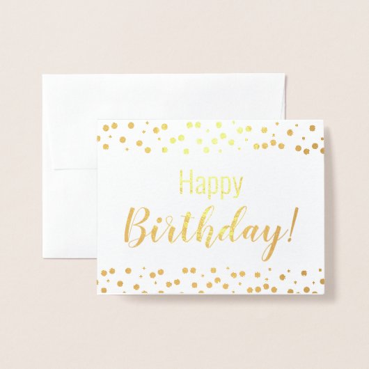 Foil Card - Happy Birthday! -Gepersonaliseerd Folie Kaarten (Voorkant met envelop)