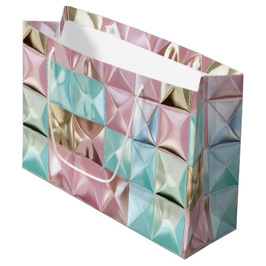 Foil Crinkle Pattern Groot Cadeauzakje (Voorkant Gekanteld)