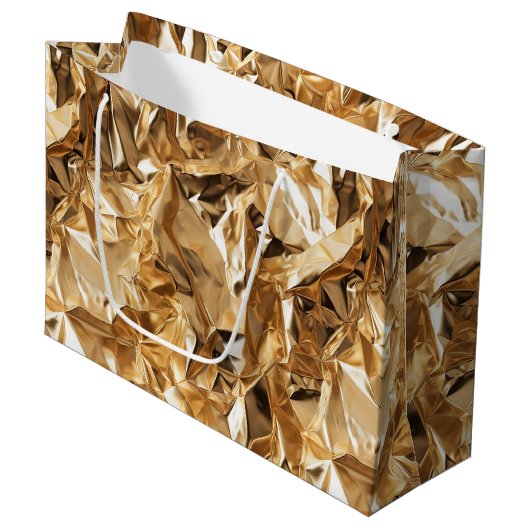 Foil Crinkle Pattern Groot Cadeauzakje (Voorkant Gekanteld)