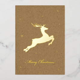 Foil Deer Christmas Card Folie Feestdagenkaart