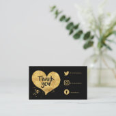 Foil-effect hart Sociale Links kaart voor bestelli (Staand voorkant)