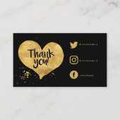 Foil-effect hart Sociale Links kaart voor bestelli (Voorkant)