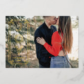 Foil Elegant Deco Joy Frame Holiday Photo Card Folie Uitnodiging (Voorkant)