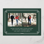Foil Elegant Deco Joy Frame Holiday Photo Card Folie Uitnodiging (Achterkant)