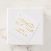 Foil Elegant Modern Christmas Bow Holiday Gift Tag (Met doos)