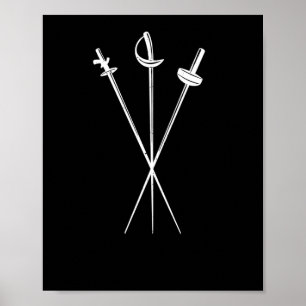 foil epee saber swords fencing sword poster