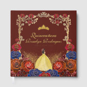 Foil Gold and Red Luxury Quinceanera  Gastenboek (Voorkant)