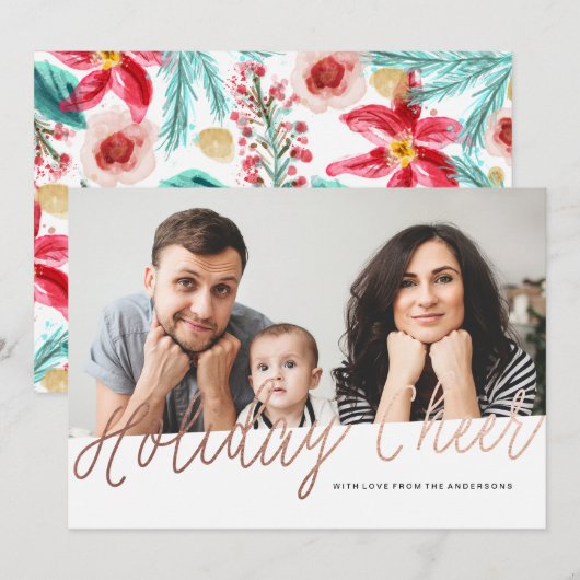 Foil Holiday Cheer kerstkaart (Voorkant / Achterkant)