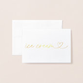 Foil Ice Cream Food Label Wedding Table Card Folie Kaarten (Voorkant met envelop)