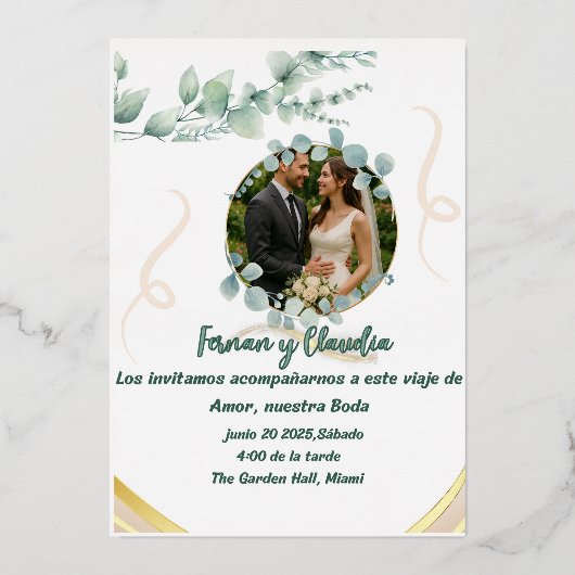 Foil invitacion de ensueno Boda Folie Uitnodiging (Voorkant)