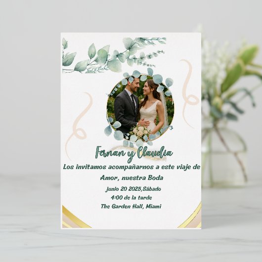  Foil invitacion de ensueno Boda Folie Uitnodiging (Staand Voorkant)