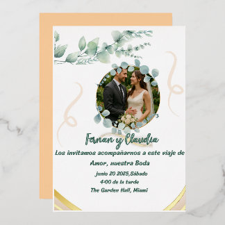  Foil invitacion de ensueno Boda Folie Uitnodiging