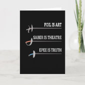 Foil Is Art Fencing Fencer Epee Fencing Kaart (Voorkant)