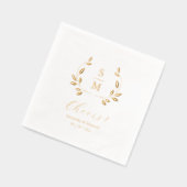 Foil Leaves Wedding Monogram Napkins Folie Servetten (Links)