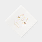 Foil Leaves Wedding Monogram Napkins Folie Servetten (Rechts)