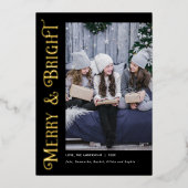 Foil met fijne kerst en feestelijke gouden kleuren folie feestdagenkaart (Voorkant)