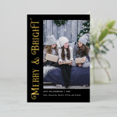 Foil met fijne kerst en feestelijke gouden kleuren folie feestdagenkaart (Staand Voorkant)