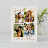 Foil Modern Grad Announcement Multiple Photos Folie Uitnodiging (Staand Voorkant)