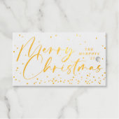 Foil Modern Snow Globe Merry Christmas Gift Tag (Voorkant (horizontaal))