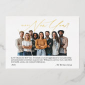 Foil New Year Greetings Photo with Art Deco  Folie Uitnodiging (Voorkant)