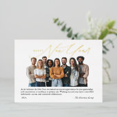 Foil New Year Greetings Photo with Art Deco  Folie Uitnodiging (Staand Voorkant)