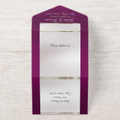Foil Ornate Frame & Heart - Purple All In One Uitnodiging (Buiten)