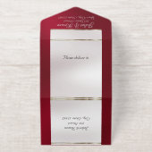 Foil Ornate Frame & Heart - Red All In One Uitnodiging (Buiten)