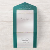 Foil Ornate Frame & Heart - Teal All In One Uitnodiging (Buiten)