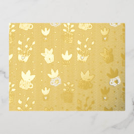 Foil Plant Lover Postcard – Botanical Art Print wi Folie Uitnodiging Briefkaart