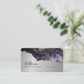 Foil Purple Agate gold glitter marble Professional Visitekaartje (Staand voorkant)