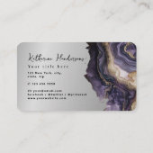 Foil Purple Agate gold glitter marble Professional Visitekaartje (Achterkant)