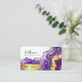 Foil Purple Agate gold glitter marble Professional Visitekaartje (Staand voorkant)
