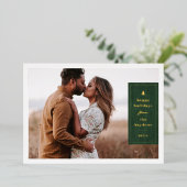 Foil Rustic Tree Woodgrain Christmas Photo Card Folie Uitnodiging (Staand Voorkant)