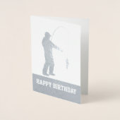 Foil Vist Happy Birthday-kaart Folie Kaarten (Voorkant)