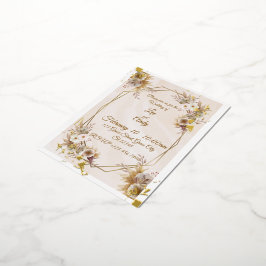 Foil Wedding Brown and beige Invitation Folie Uitnodiging Briefkaart