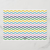 Foil White Happy Merry Wavy Christmas Photo Card Folie Uitnodiging (Achterkant)