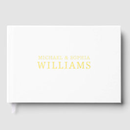 Foil White Modern Guest Book Simple Photo Elegant  Gastenboek