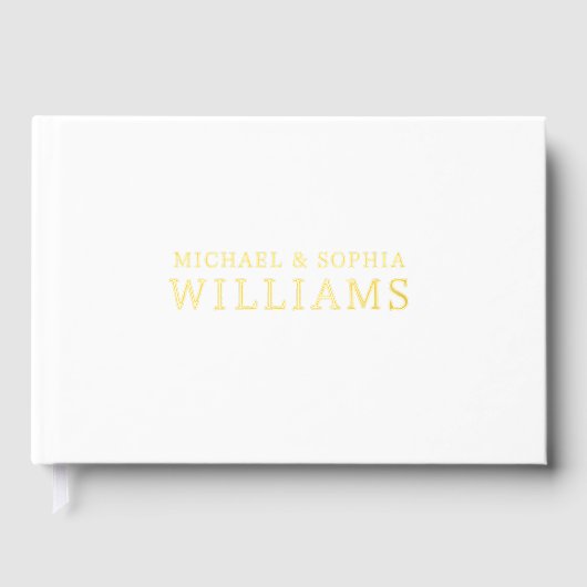 Foil White Modern Guest Book Simple Photo Elegant  Gastenboek (Voorkant)