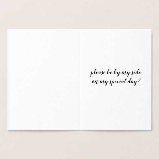 FOIL Wil je mijn bruidsmeisje zijn BRUID Gepersona Folie Kaarten (Binnen)