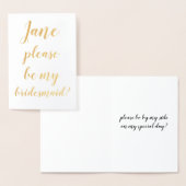 FOIL Wil je mijn bruidsmeisje zijn BRUID Gepersona Folie Kaarten (Display)