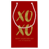 Foil XOXO Valentijn Gift Bag, geborsteld goud Klein Cadeauzakje (Achterkant)