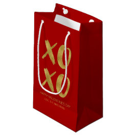 Foil XOXO Valentijn Gift Bag, geborsteld goud Klein Cadeauzakje