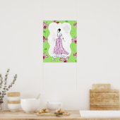 Fois à Paris Mode Illustratie Poster (Keuken)