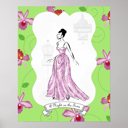 Fois à Paris Mode Illustratie Poster (Voorkant)