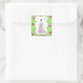 Fois à Paris Mode Illustratie Vierkante Sticker (Tas)