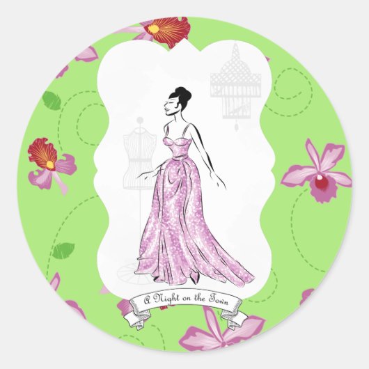 Fois à Paris Mode Illustration Sticker (Voorkant)