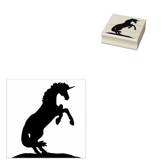 fok Unicorn Silhouette Rubberstempel (Gestempeld)