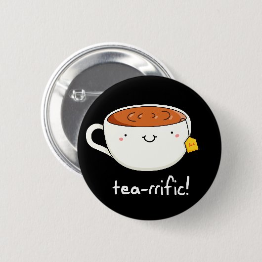 Fokbeker van Tea Pun Dark BG Ronde Button 5,7 Cm (Voorkant /achterkant)