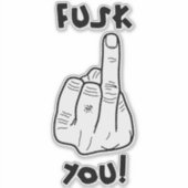 Fokbom en nepvingergrap sticker (Voorkant)